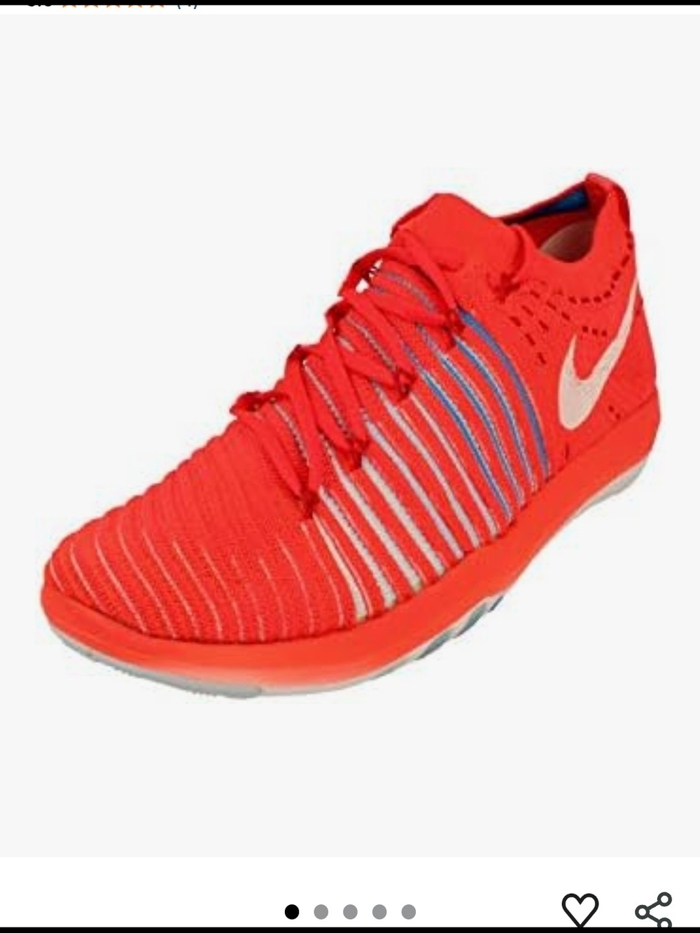 Nike Women's Bright Red Knit Training Shoes with White Swoosh
